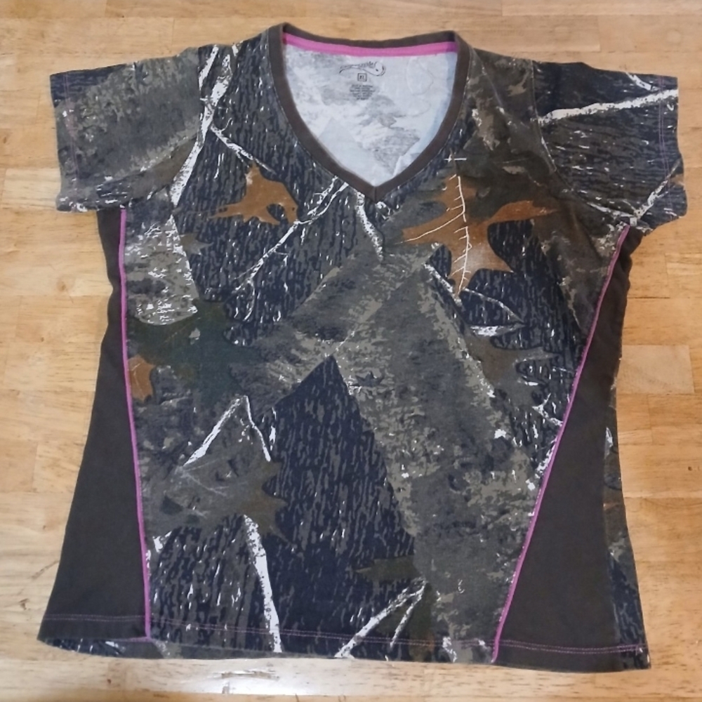Camo Shirt with Pink Accents